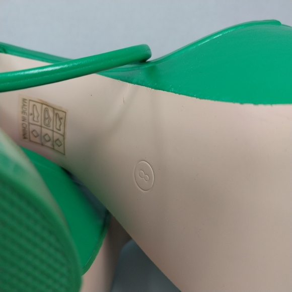 Public Desire Size 8 Anabele Green Pu Lace Up Cylinder Platform Heels Shoes - Picture 16 of 16